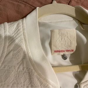 Rebecca Taylor White Bomber Jacket Size 4/Small